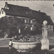 AK Mülheim, Kinder am Brunnen, Rößler Biergarten, Französische Feldpost, gelaufen 1968