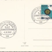 AK Bremen, Marktplatz, Straßenbahn, Sonderstempel 1967, ungelaufen