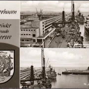 AK Bremerhaven, S.S United States und TS Bremen an der Columbuskaje, ungelaufen