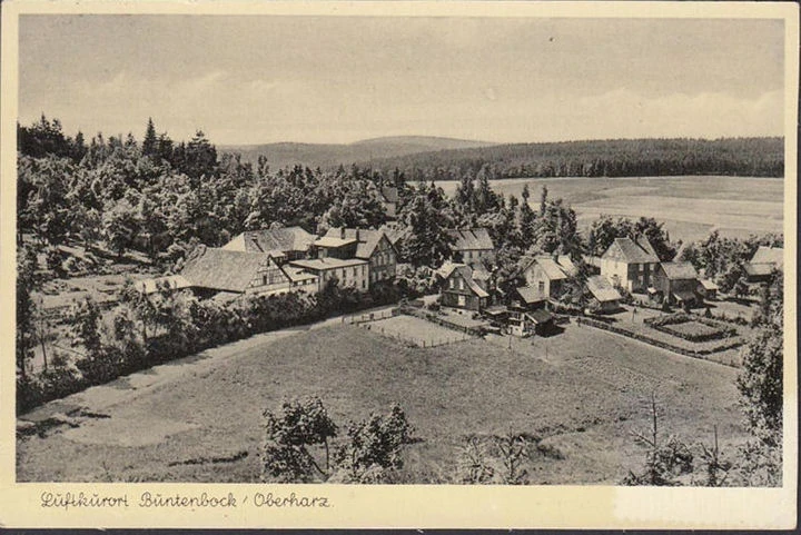 AK Buntenbock, Stadtansicht, gelaufen 1958