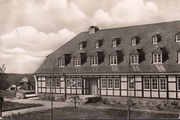 AK Burg an der Wupper, Jugendherberge, gelaufen 1957