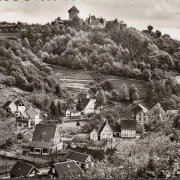 AK Burg an der Wupper, Stadtansicht mit Schloss, ungelaufen