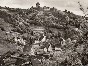 AK Burg an der Wupper, Stadtansicht mit Schloss, ungelaufen