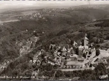 AK Burg an der Wupper, Fliegeraufnahme, Schloss, ungelaufen