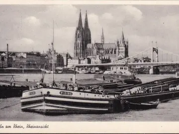 AK Köln, Frachtschiff Wiking, Rheinansicht, ungelaufen