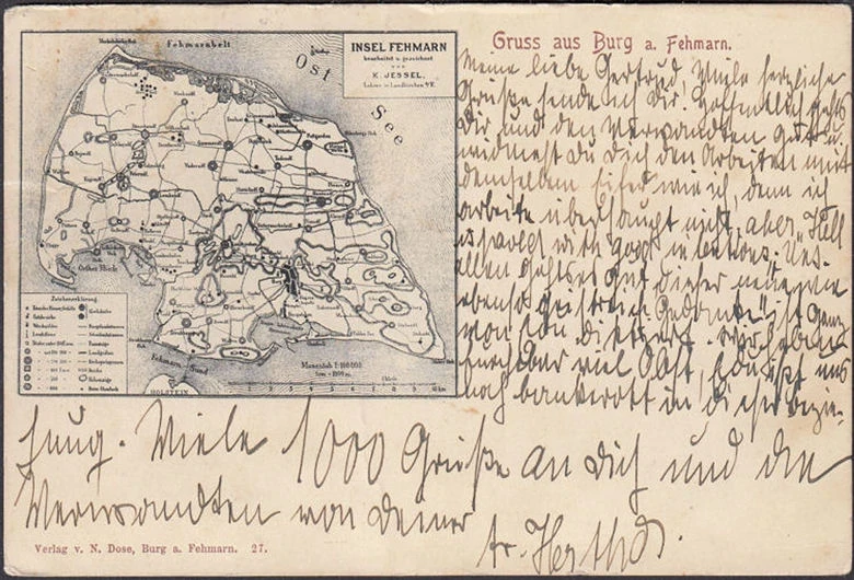 AK Gruss aus Burg auf Fehmarn, Spezialkarte, gelaufen 1906