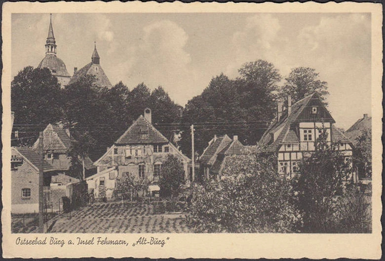 AK Burg auf Fehmarn, Alt Burg, Kirche, ungelaufen