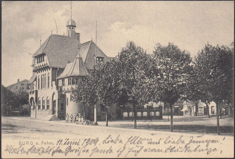 AK Burg auf Fehmarn, Rathaus, gelaufen 1909