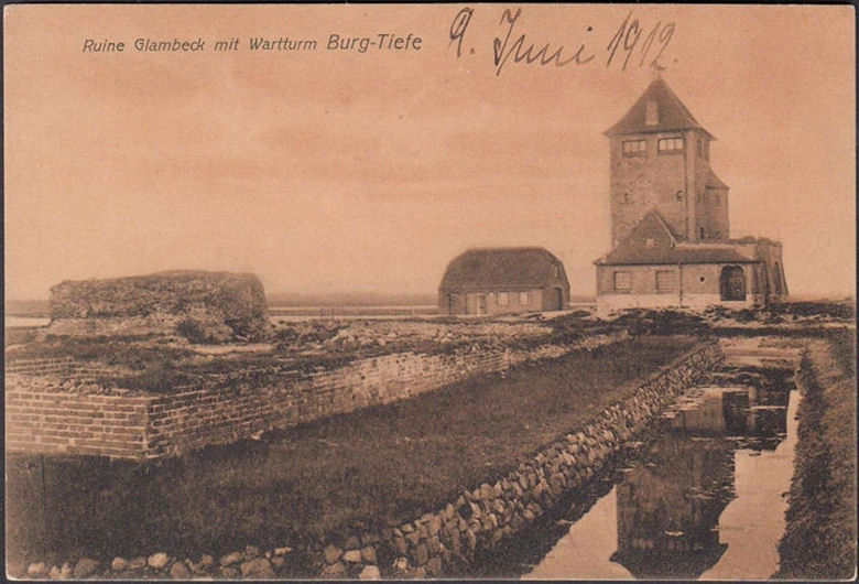 AK Burg auf Fehmarn, Ruine Glambeck, Wartturm, ungelaufen-datiert 1912