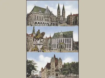 AK Bremen, Dom, Denkmal, Polizeigebäude, ungelaufen