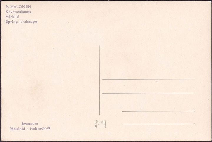AK Finnland, Frühlingslandschaft, Pekka Halonen, ungelaufen