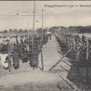 AK Wünsdorf Zossen, Kriegsgefangenen Lager, Häftlinge hinter Stacheldraht, gelaufen 1914