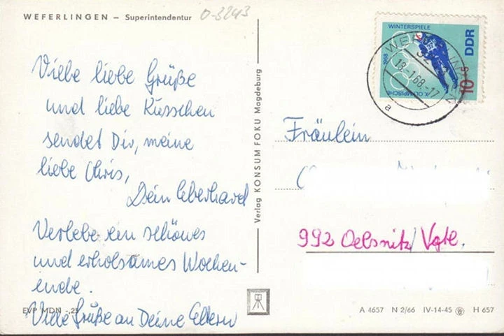 AK Weferlingen, Superintendentur, gelaufen 1968