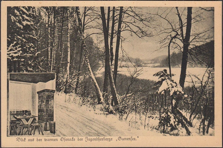 AK Tiefensee, Jugendherberge Gamensee, Ofenecke, ungelaufen