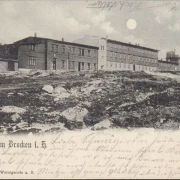 AK Gruss vom Brocken, Brockenhaus, Mondschein, gelaufen 1905