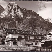 AK Grainau, Kirche, Zugspitze, gelaufen 1962