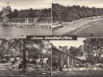 AK Dessau, Strandbad Adria, Strandansichten, gelaufen 1975