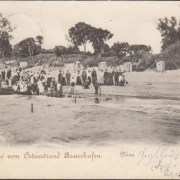 AK Gruss aus Bauerhufen, Strand, Ruderboot, gelaufen 1903