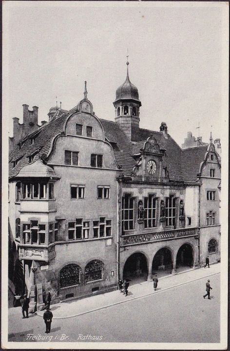 AK Freiburg im Breisgau, Rathaus, ungelaufen