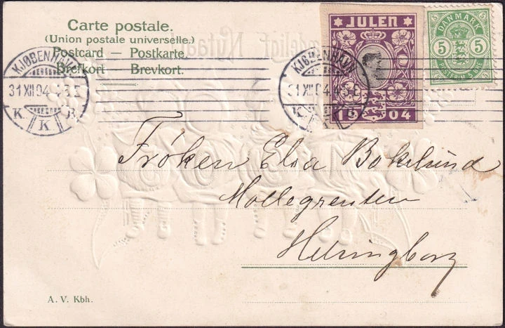 AK Dänemark, Glaedeligt Nytaar, Zwerge mit Jahreszahl, Julen 1904, gelaufen 1904