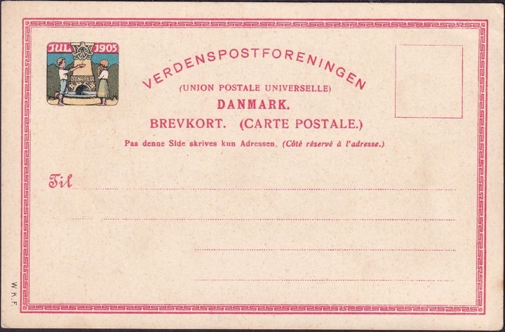 AK Dänemark, Postgeschichte, Postkutsche, Julen 1905, ungelaufen