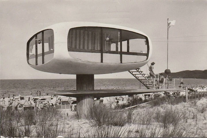 AK Binz, Turm des Wasserrettungsdienstes, gelaufen 1980