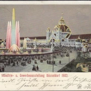 AK Düsseldorf, Gewerbeausstellung, 1902, Lichtfontaine, gelaufen 1902