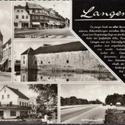 AK Langenfeld, Haus Graven, Hauptstraße, Schwanenmühle, Autobahnauffahrt, ungelaufen