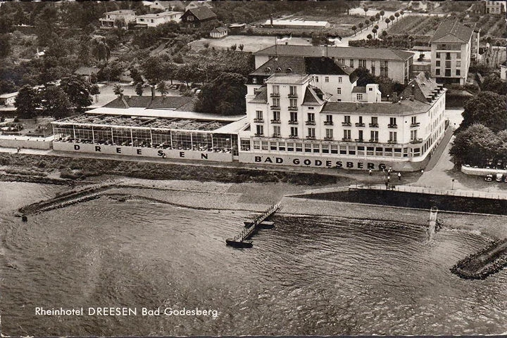 AK Bad Godesberg, Hotel Dreesen, Fliegeraufnahme, gelaufen 1962