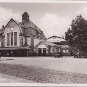 AK Reydt, Bahnhof, Litfaßsäule, Autos, ungelaufen