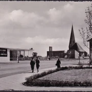 AK Wolfsburg, Kreuzkirche, Die Lachbombe, Lieschen Müller, gelaufen 195?