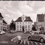 AK Ehingen, Volksbank, Rathaus, Grundig, Marktplatz, VW Käfer, ungelaufen