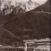 AK Pfronten mit Schlicke und Köllespitze, gelaufen 1959