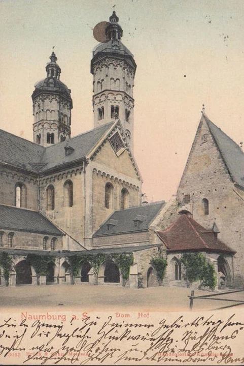 AK Naumburg, Dom und Hof, gelaufen 1904