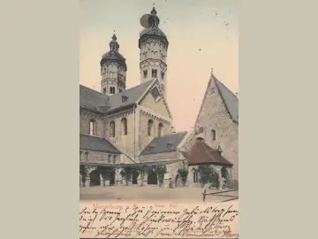 AK Naumburg, Dom und Hof, gelaufen 1904