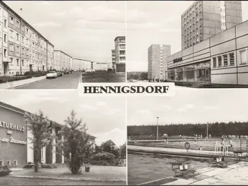 AK Hennigsdorf, Freibad, Siedlung, Kulturhaus, gelaufen