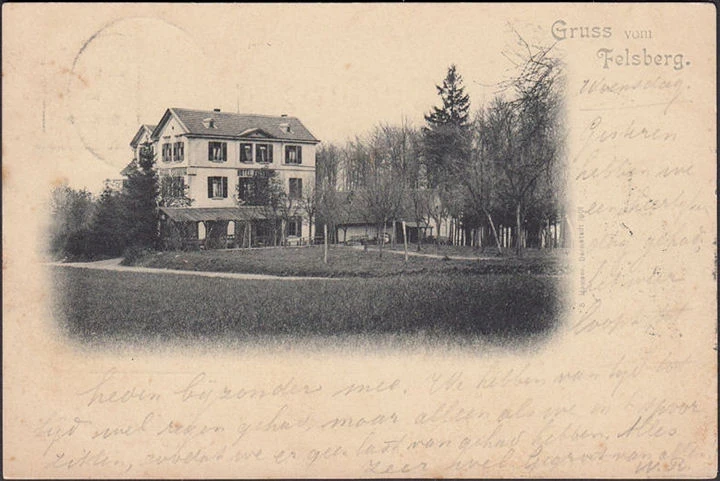 AK Gruss vom Felsberg, Hotel Felsberg, gelaufen 1901