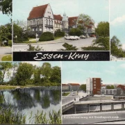 AK Essen Kray, Stadtsparkasse, Rathaus, Kirche, gelaufen 1967