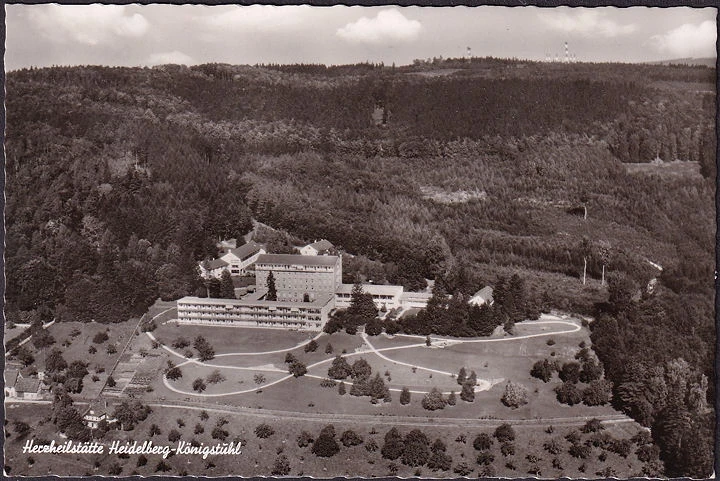 AK Heidelberg Königstuhl, Herzheilstätte, Fliegeraufnahme, ungelaufen