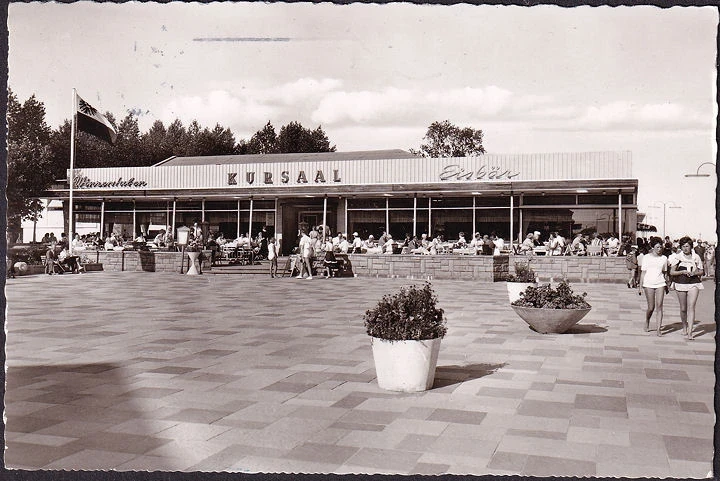 AK Grömitz, Kursaal, Cafe Eisbär, gelaufen 1964