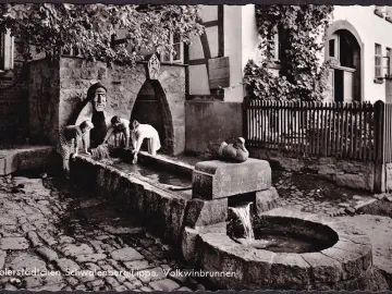 AK Schwalenberg, Volkwinbrunnen, Gasthof Künstlerklause, ungelaufen