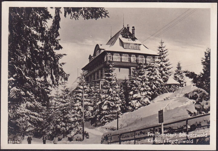 AK Freudenstadt, Kurhaus Teuchelwald im Winter, ungelaufen