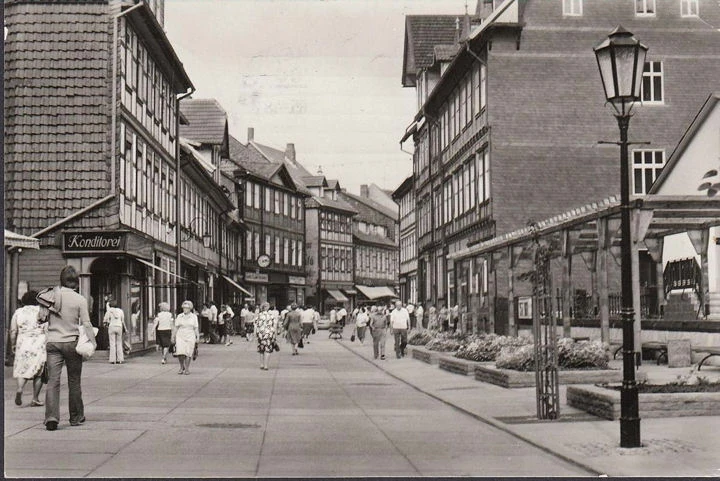 AK Wernigerode, Boulevard Westernstraße, Konditorei, gelaufen 1985