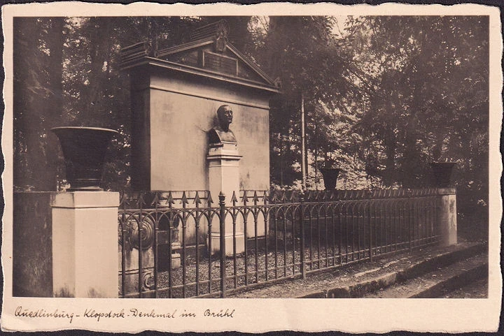 AK Quedlinburg, Klopstock Denkmal, Feldpost, gelaufen 1941