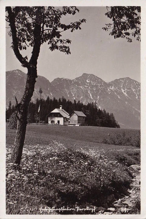 AK Bad Goisern, Kaffeeschank Dachsteinansicht, M. Pernkopf, gelaufen 1935