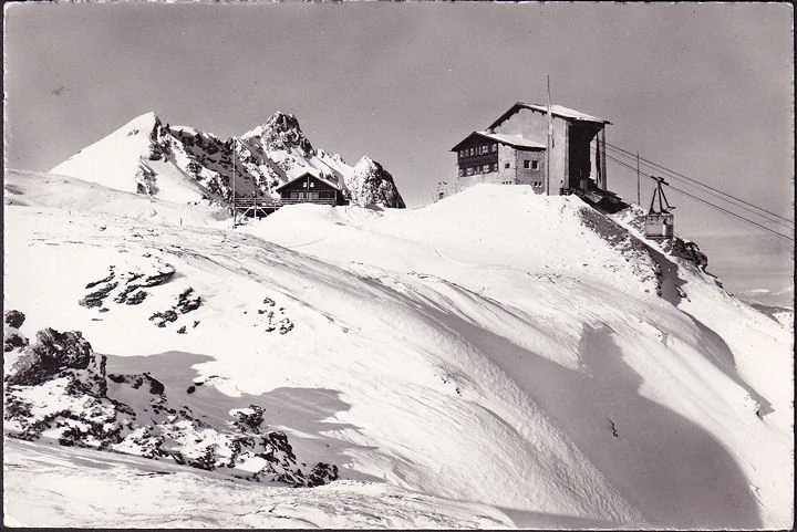 AK Klosters, Gotschnabahn, Bergstation, gelaufen 1960