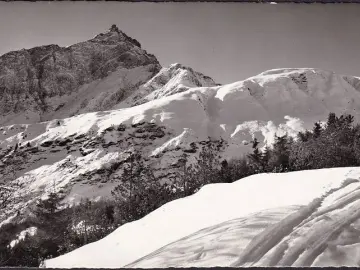 AK Heinzenberg, Am Weg zum Glaspass, Blick zum Piz Beverin, ungelaufen