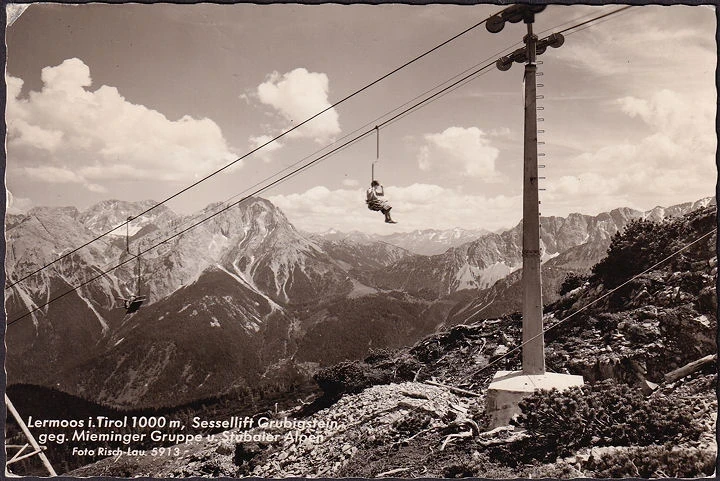 AK Lermoos, Sessellift Grubigstein, Mieminger Gruppe. gelaufen 1961