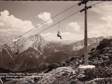 AK Lermoos, Sessellift Grubigstein, Mieminger Gruppe. gelaufen 1961