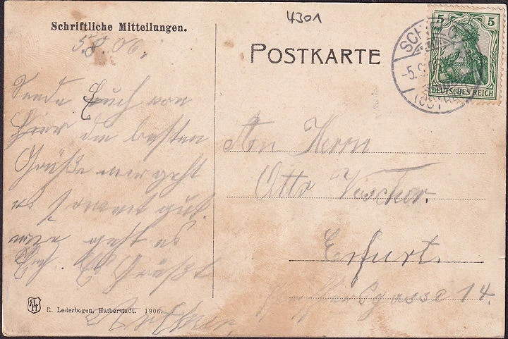 AK Harzgerode, Lungenheilanstalt Schielo, gelaufen 1906